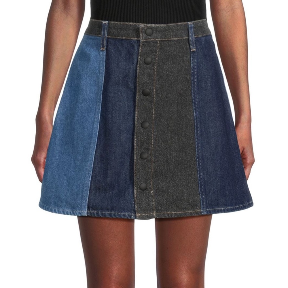 AG Jeans Patchwork Denim Skirt